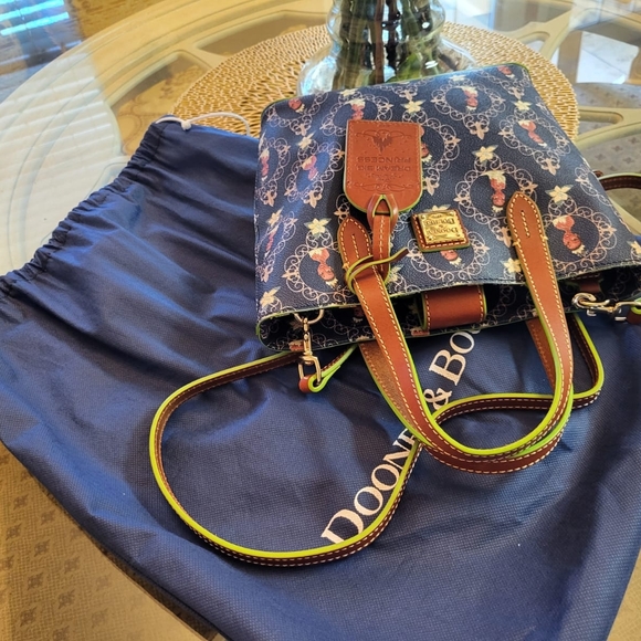 Dooney & Bourke Navy and Pink Patterned Tote - Picture 2 of 2